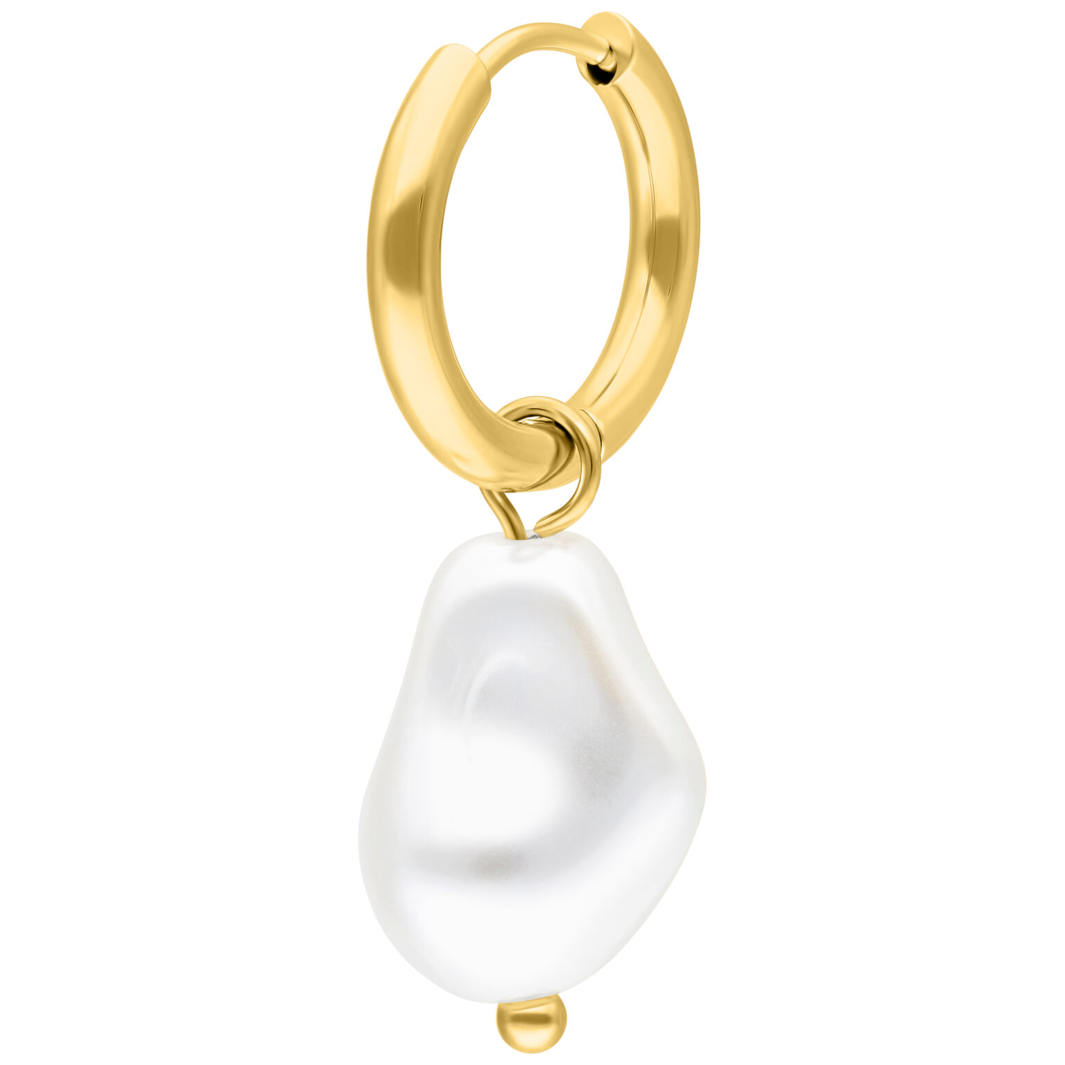 Baroque Pearl Hoop Earrings