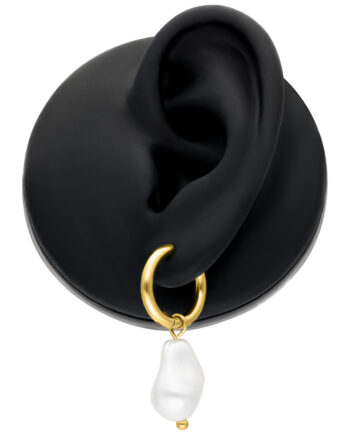 Baroque Pearl Hoop Earrings