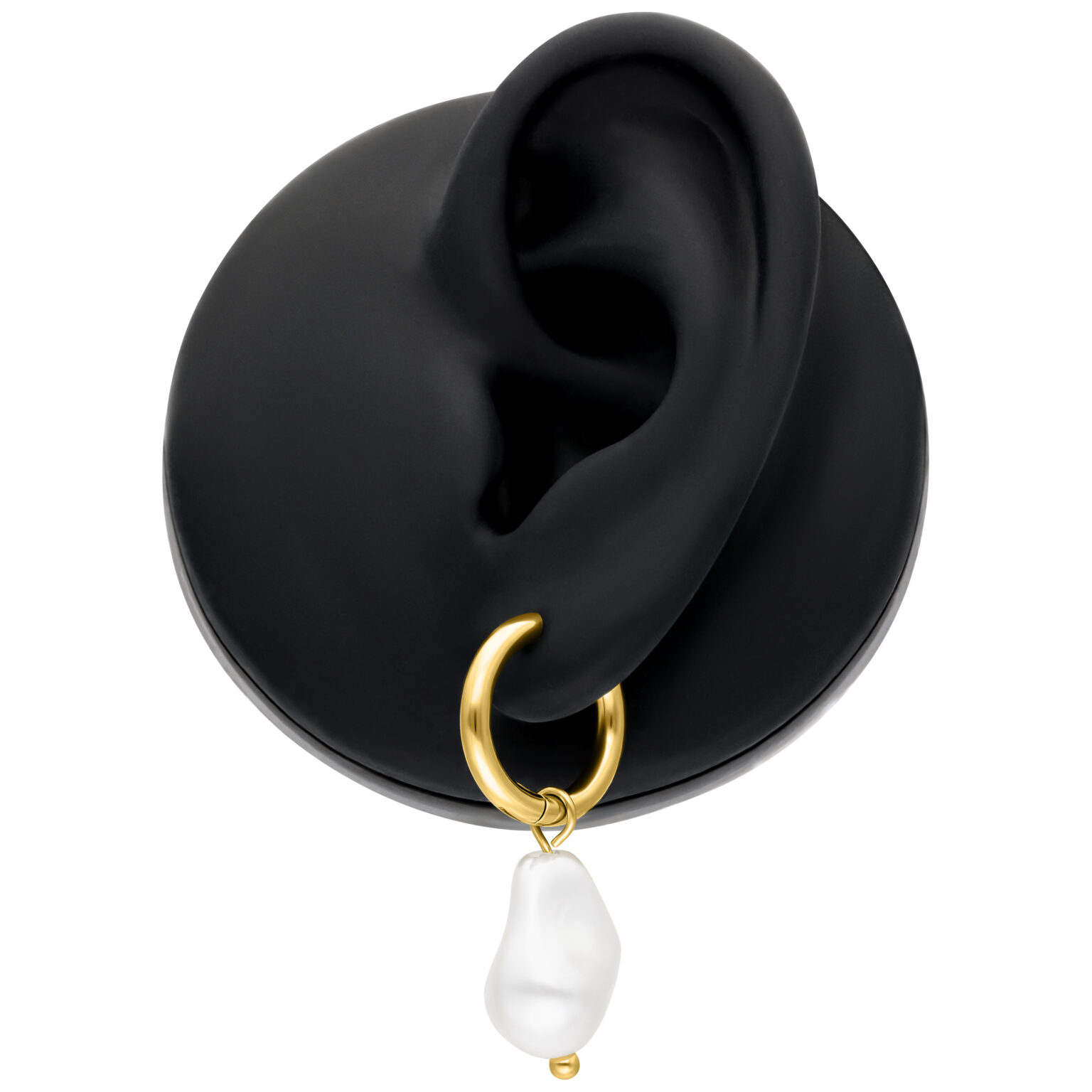 Baroque Pearl Hoop Earrings