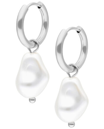 Baroque Pearl Hoop Earrings