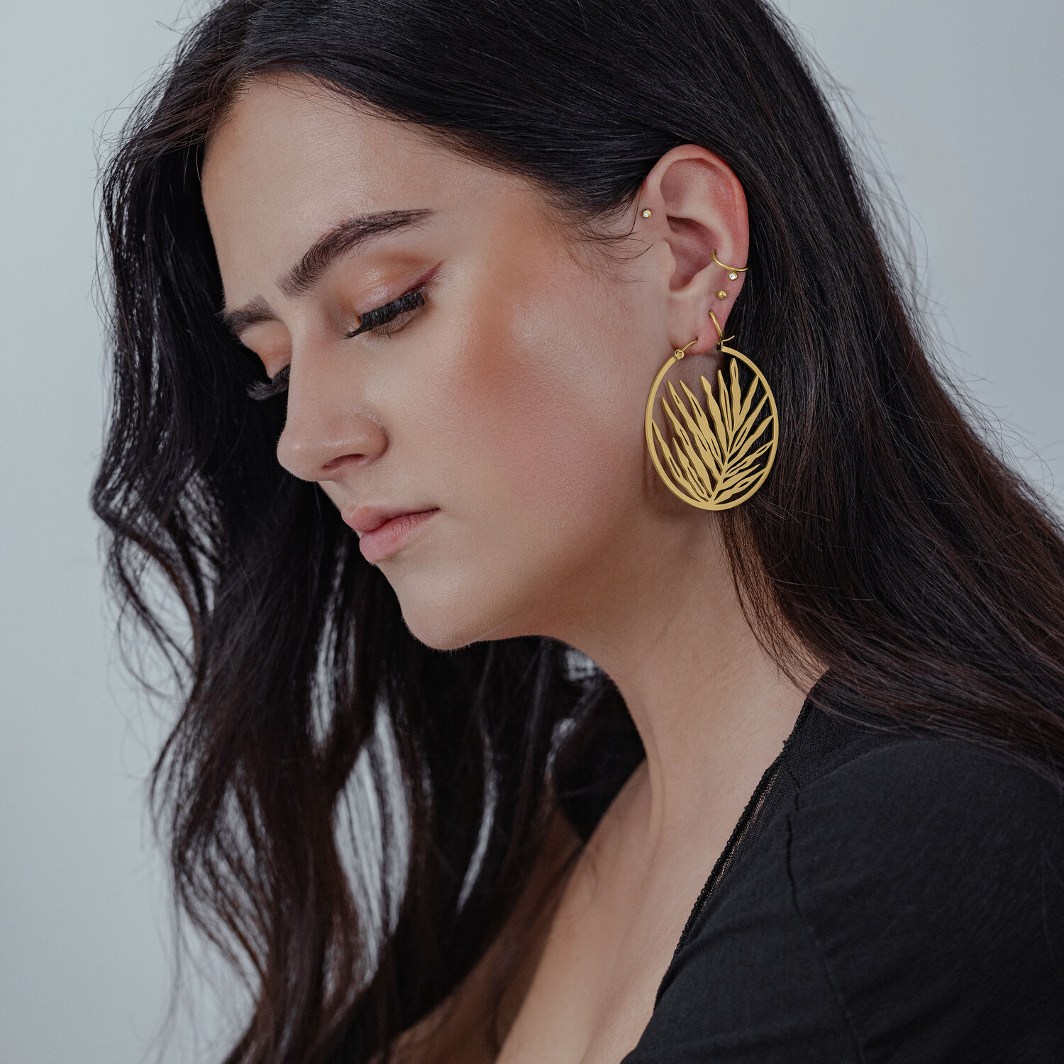 Noble Leaf Hoops