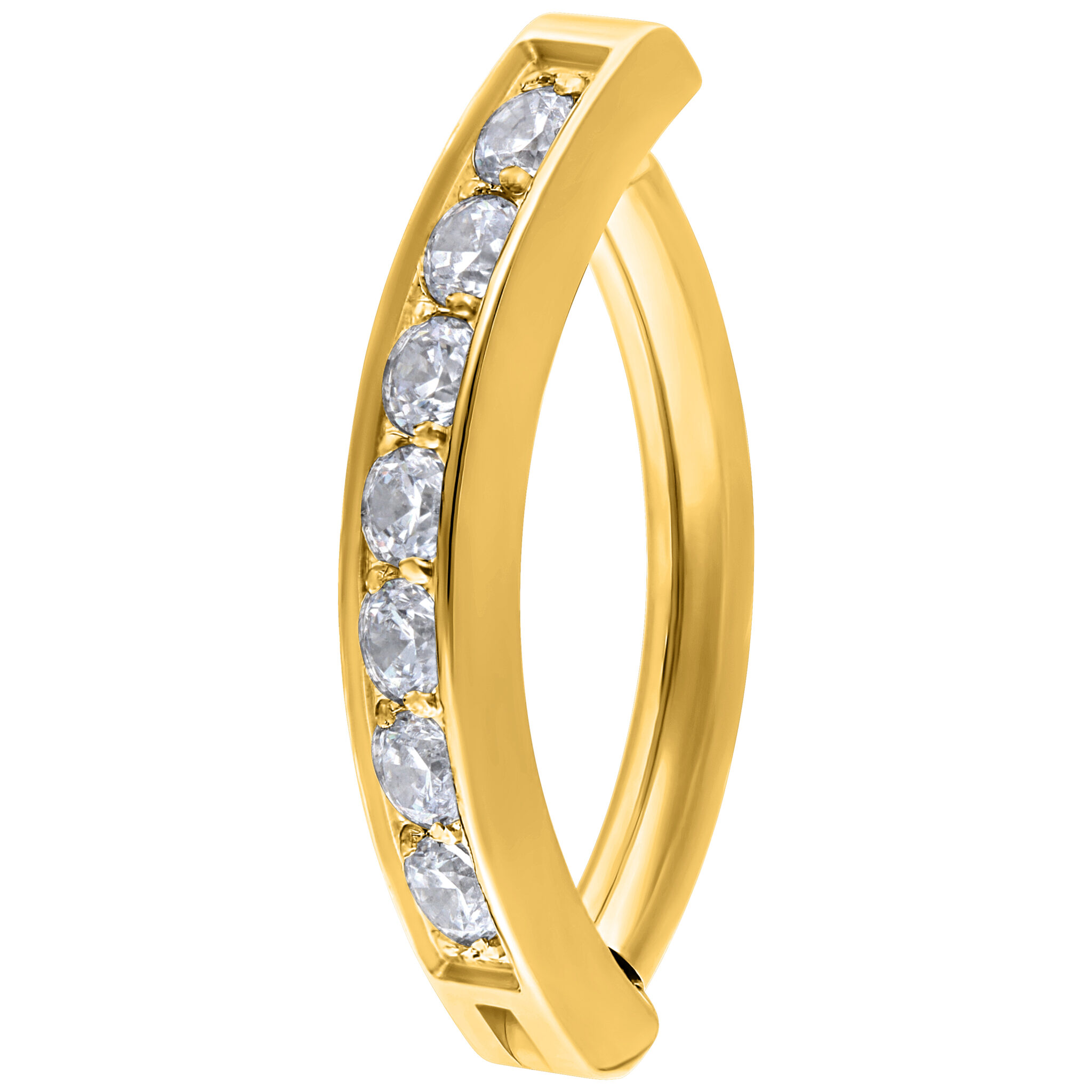 Titanium Gold Crystal Navel Clicker