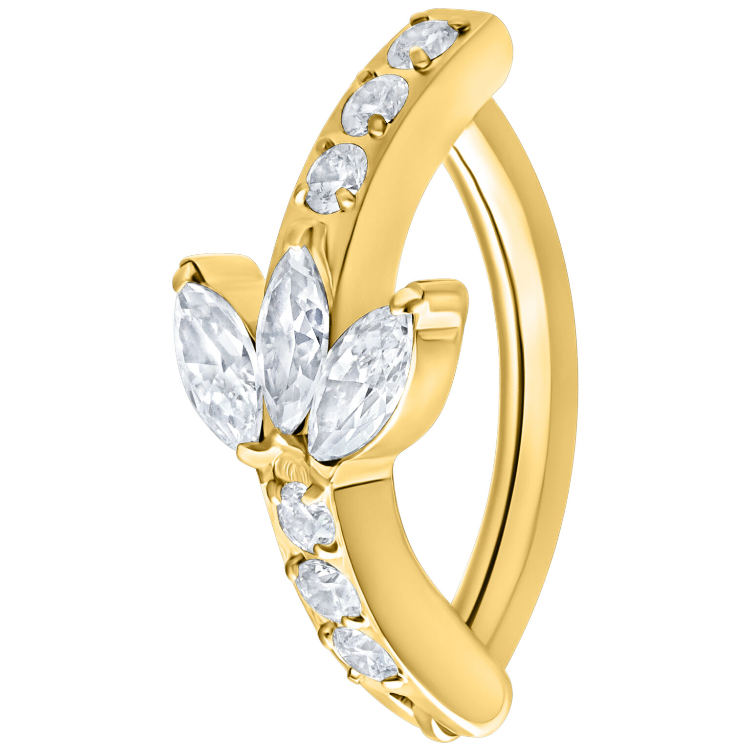 Titanium Gold Lotus Navel Clicker