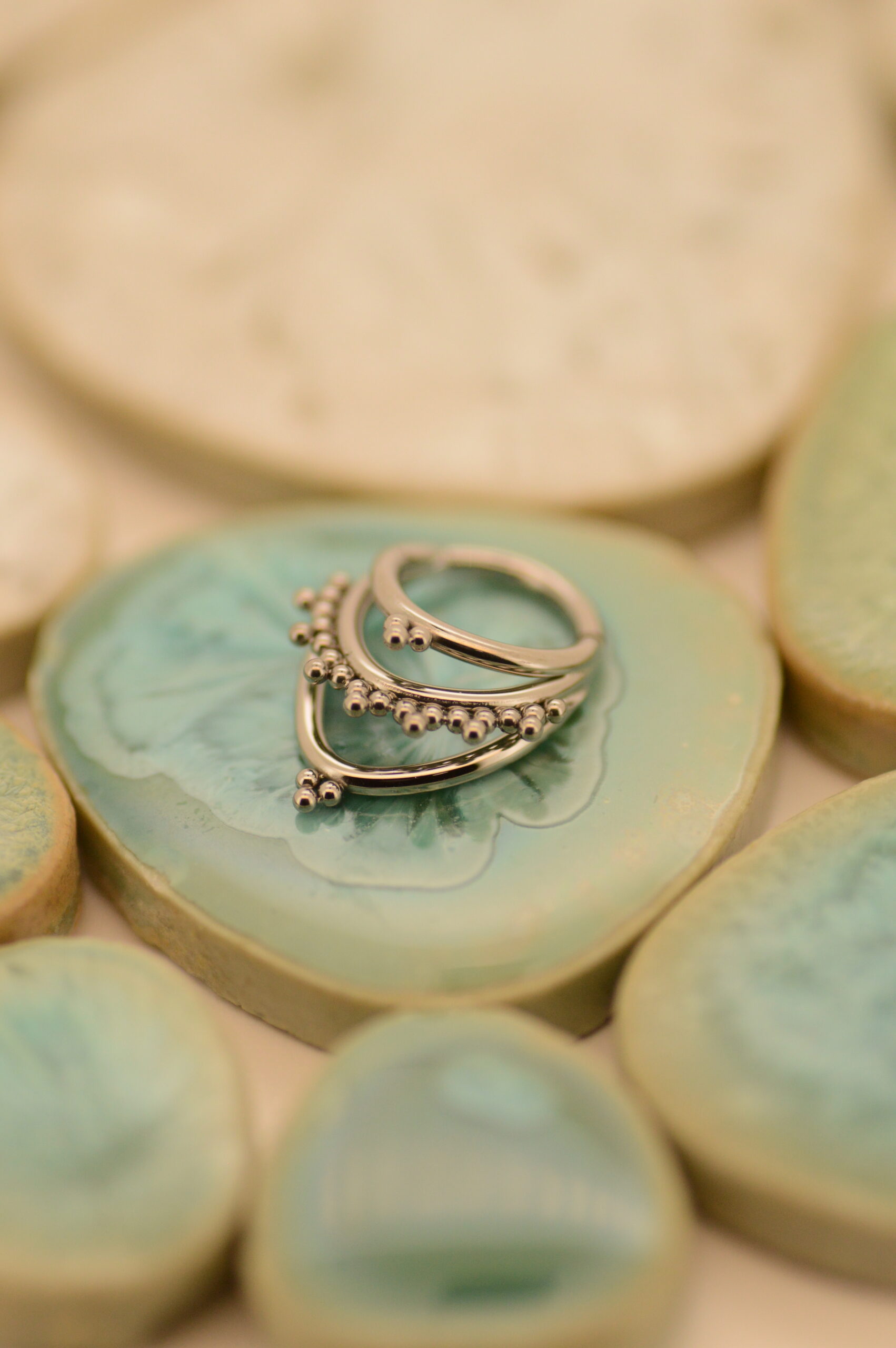 Beaded Titanium Triple Clicker