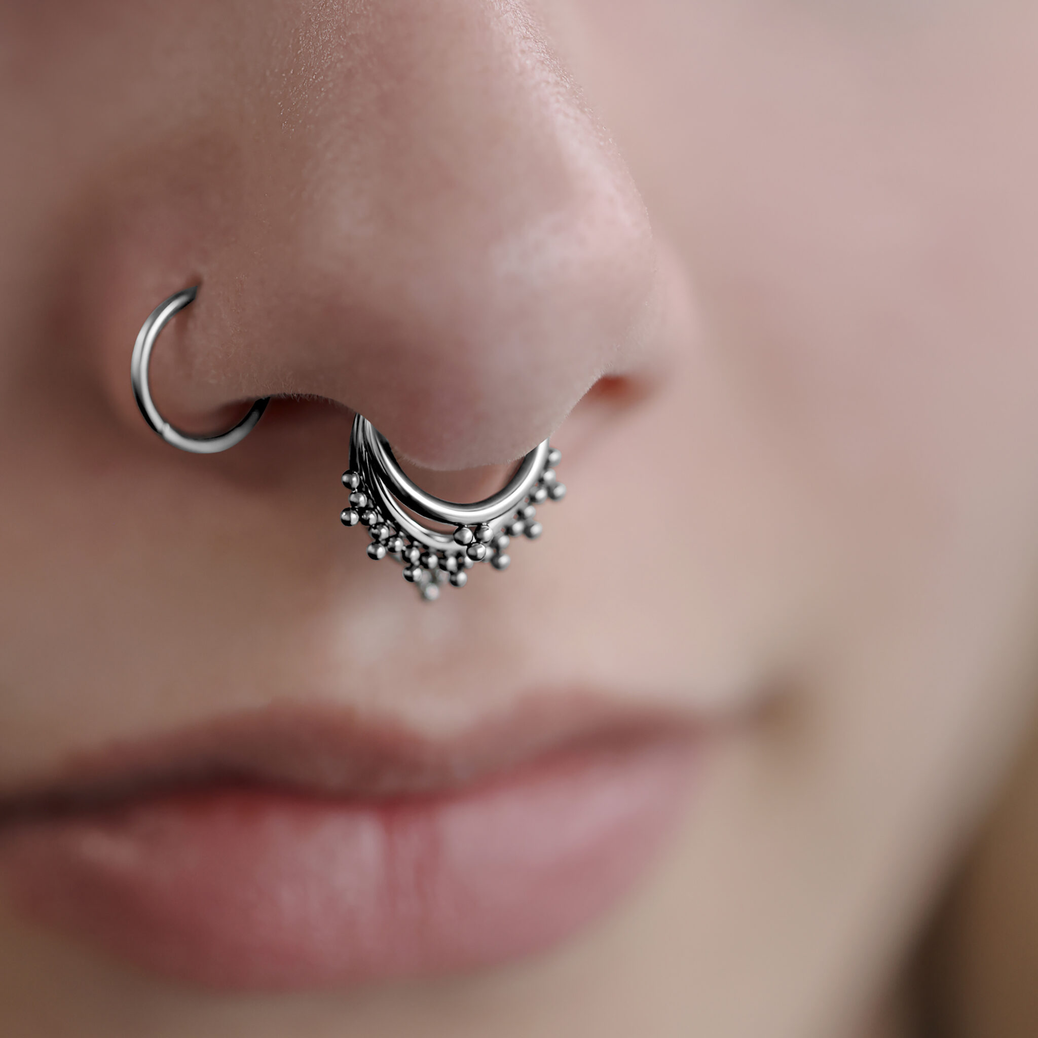 Beaded Titanium Triple Clicker